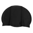 thumbnail image 2 of Gorro de natación impermeable estampado, antideslizante, a rayas, para cabello largo, para adultos, color negro, 2 of 14
