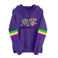 thumbnail image 5 of Craaazy Women's Long Sleeve Hooded Mardi Gras Sweatshirts with Pockets Gifts, 5 of 5