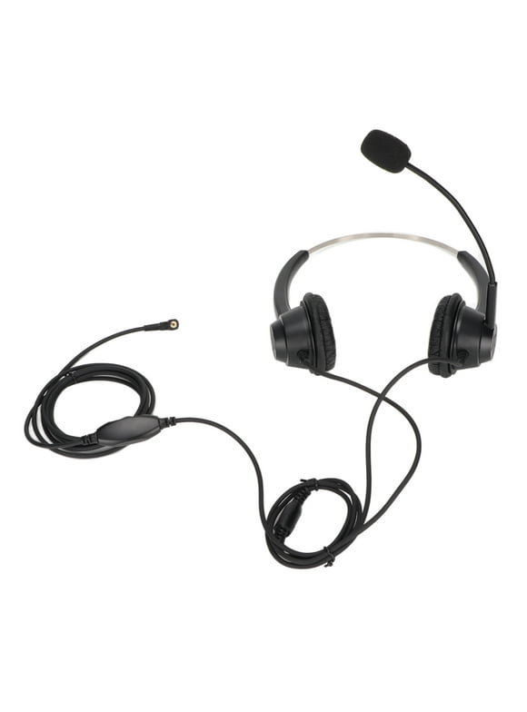 LaMaz Telephone Headset 2.5mm Plug Noise Reduction Binaural Wired Call Center Headphone with Mic for Home Office
