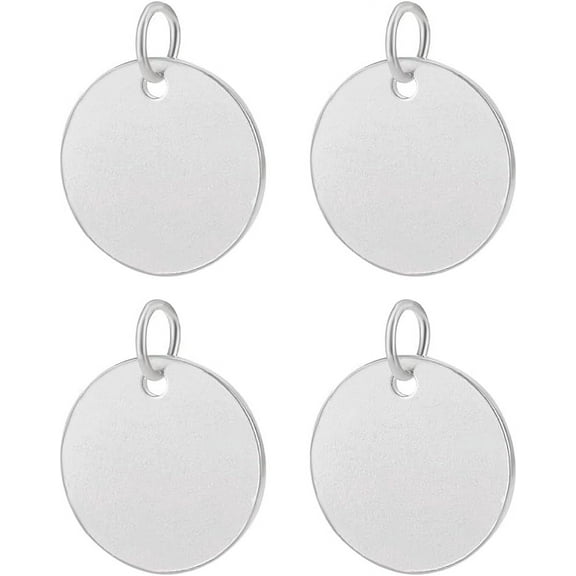 1Box 925 Sterling Silver Minimalist Coin Pendant Engravable Stamping Blanks Disc Tags