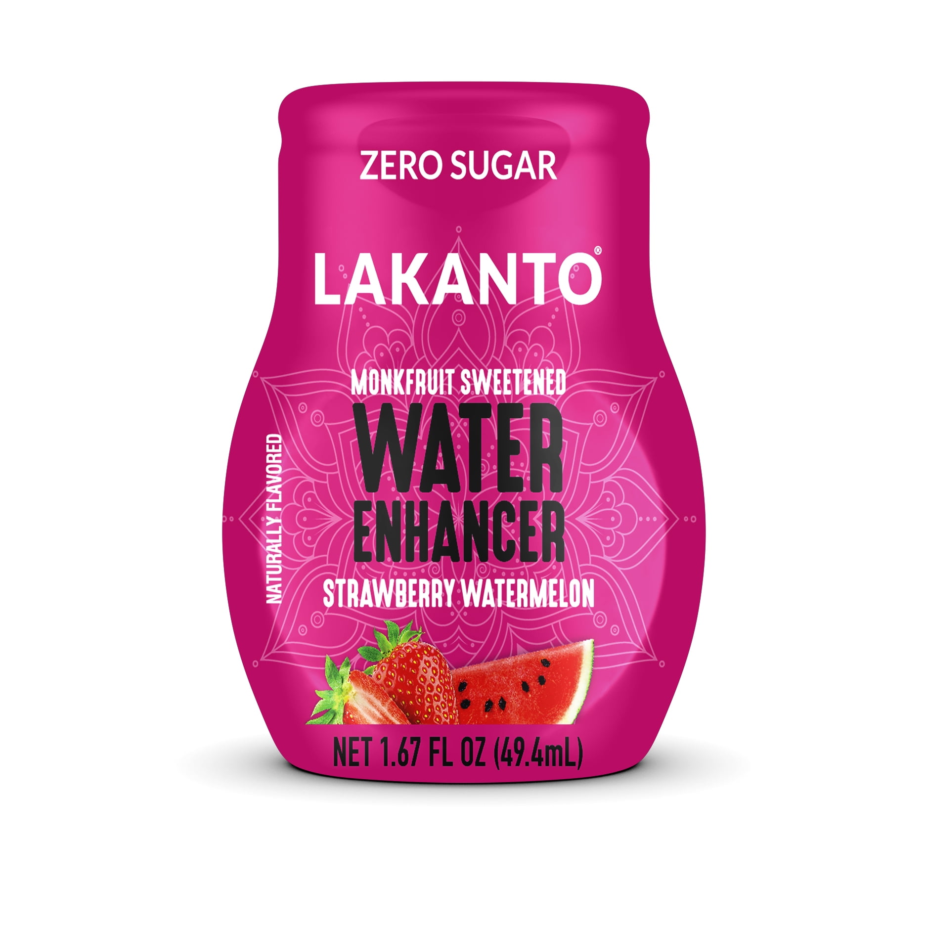 Lakanto Sugar Free Water Enhancer - Sweetened with Monk Fruit Sweetener and Erythritol, On the Go Liquid Hydration, Zero Sugar, Naturally Flavored - Strawberry Watermelon (1.67 fl oz - Pack of 6)