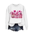 thumbnail image 5 of Penkiiy Valentine's Day Women Long Sleeve Crewneck Sweaters Cute Gnome Graphic Casual Pullover Sweatshirt M White, 5 of 5