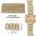 thumbnail image 2 of 14.2Yds Gold Lace Fabric Sewing Embroidery Sequin Ribbon Waved Paillette Lace Trims Flower Sparkle, 2 of 8