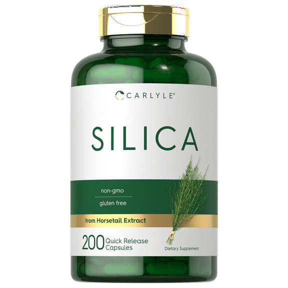Silica Supplement 500mg | 200 Capsules | from Horsetail Extract | by Carlyle
