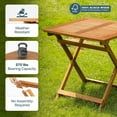 thumbnail image 2 of Acacia Wooden Folding Bistro Table Outdoor, 270lbs Heavy Duty, 2 of 8