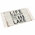 thumbnail image 2 of Life Is Better at The Lake Bath Rug 2x3ft Woven Bathroom Entryway Runner Rug,Rustic Black Artistic Aesthetics Washable Living Room Hallway Bedroom Kitchen Carpet with Tassels,Indoor Outdoor Doormat, 2 of 5