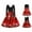 Red, variant on Jacenvly Fall Dresses for Women Long Sleeve Christmas Printed Dresses for Women Party V-Neck Knee Length Skirts Casual Cute Christmas Women'S Vintage Gown Red