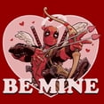 thumbnail image 2 of Mens Marvel: Deadpool Be Mine Cupid Heart Badge T Shirt, 2 of 5