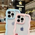 thumbnail image 3 of Compatible with iPhone 13 Pro Max Cute Kawaii Curly Wave Frame Shape Soft Silicone Shockproof Protective Phone Case Cover for Women Girls Teal, 3 of 15