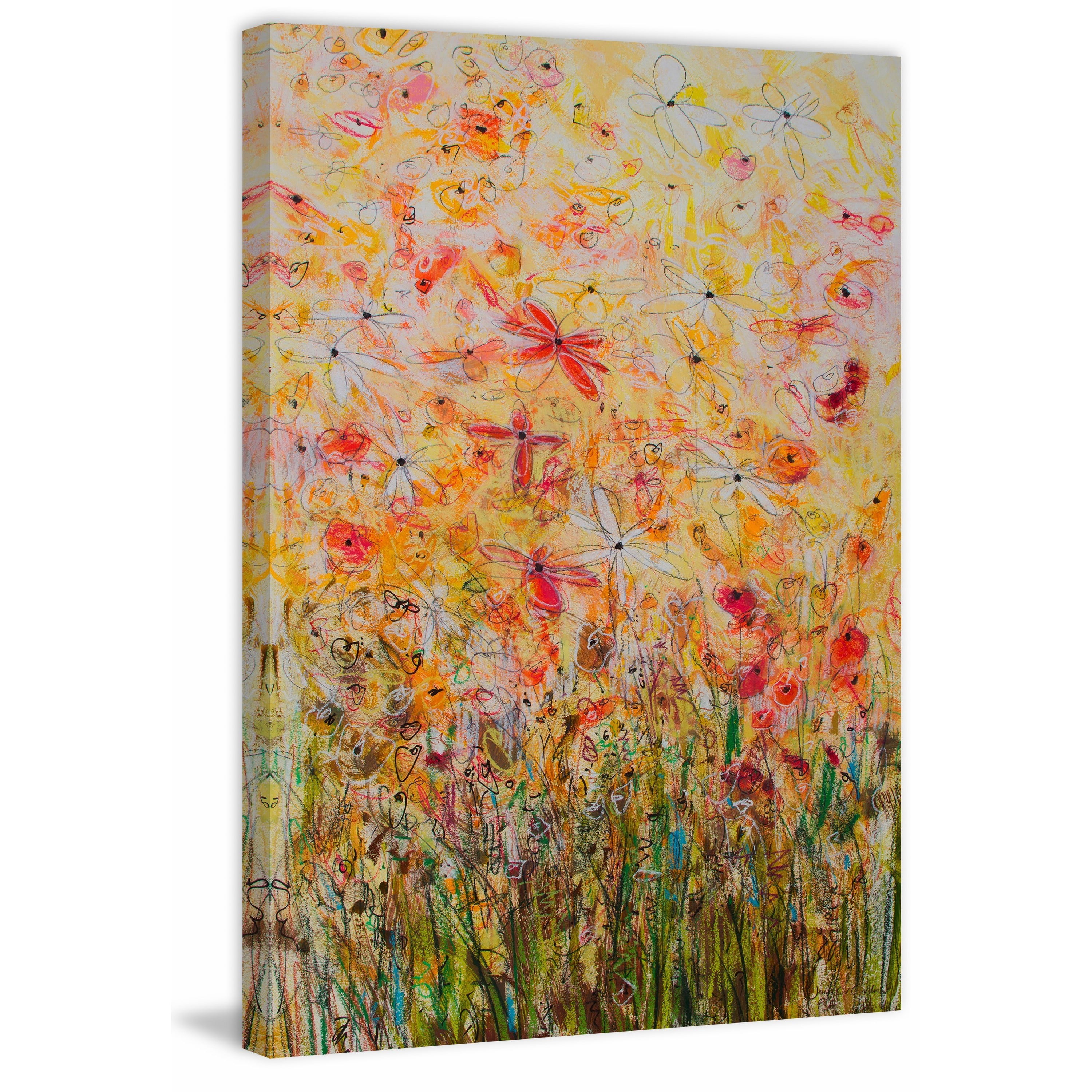 "Daisy Chain 19" Painting Print on Wrapped Canvas