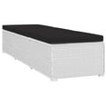 thumbnail image 2 of vidaXL Chaise Longue avec Coussin et Table à Thé en Rotin Synthétique Blanc, 2 of 5