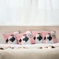 thumbnail image 7 of Ambesonne Pug Throw Pillow Cover 4 Pack, I Love Dogs Paw Print Logo, 20", Pink Black White, 7 of 7