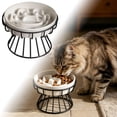 thumbnail image 2 of Raised Ceramic Cat Slow Feeder Bowl with Stand, Elevated Slow Feeder Pet Bowls for Wet and Dry Food, Whisker Friendly Anti-Choke Pet Feeder, for Kitten Small Dog or Cat Use, 1Pcs 5.9x3.9 Inch, 2 of 5