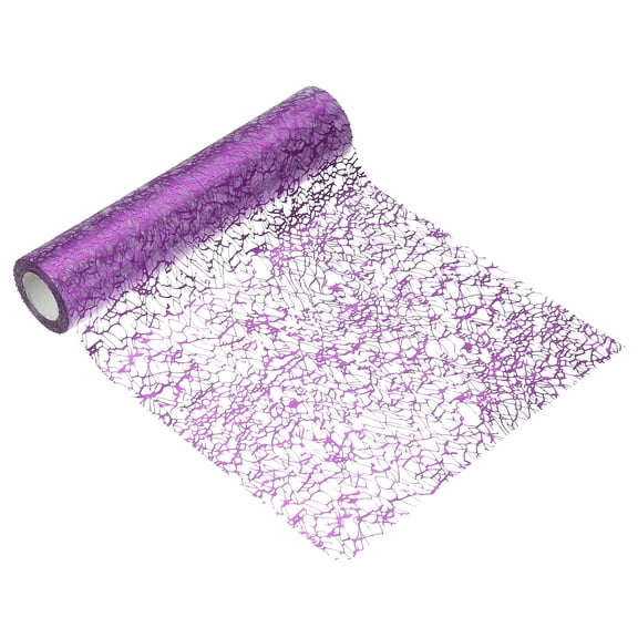 Uxcell Purple Table Runner, 11 Inch x 15 Feet Glitter Metallic Foil Mesh Table Runner Roll, Thin Dining Decoration Centerpiece for Wedding Birthday Party