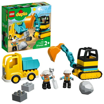 LEGO DUPLO Construction Truck & Tracked Excavator 10931 Toddler Building Toy for Kids Aged 2 and up (20 Pieces)