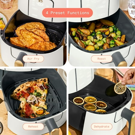 Beautiful 6qt Air Fryer with TurboCrisp Technology, EverGood Ceramic Nonstick Coating, White Icing by Drew Barrymore