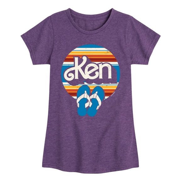 Barbie - Ken - Retro Style - Summer Flip Flops - Toddler And Youth Girls Raglan Graphic T-Shirt