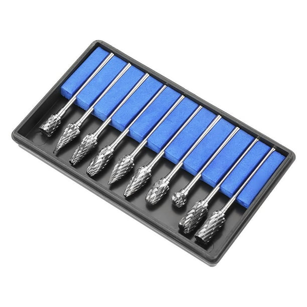 Lima Rotativa de Rebabas Ecomeon 10 Piezas Fresas de Acero de Carburo de Tungsteno 2.35 * 6 mm