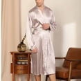 thumbnail image 4 of Birdeem Robe de Pyjama Longue à Manches Longues Décontractée pour Hommes avec Lacets Rayés et Poches, 4 of 10