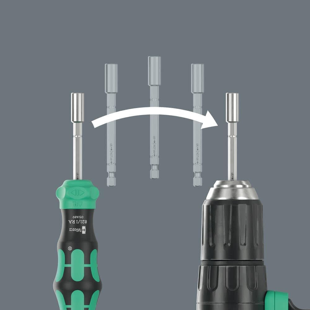 Wera Tools Kompakt 28 Ra 1 Kraftform Screwdriver Bit Set, 6 Pieces