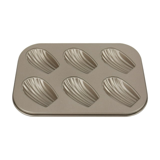 Dvkptbk Baking Mold Mini Madeleine Cake Pan, 6 Cavity Non-stick Oval Scallop Baking Pan Baking Mold