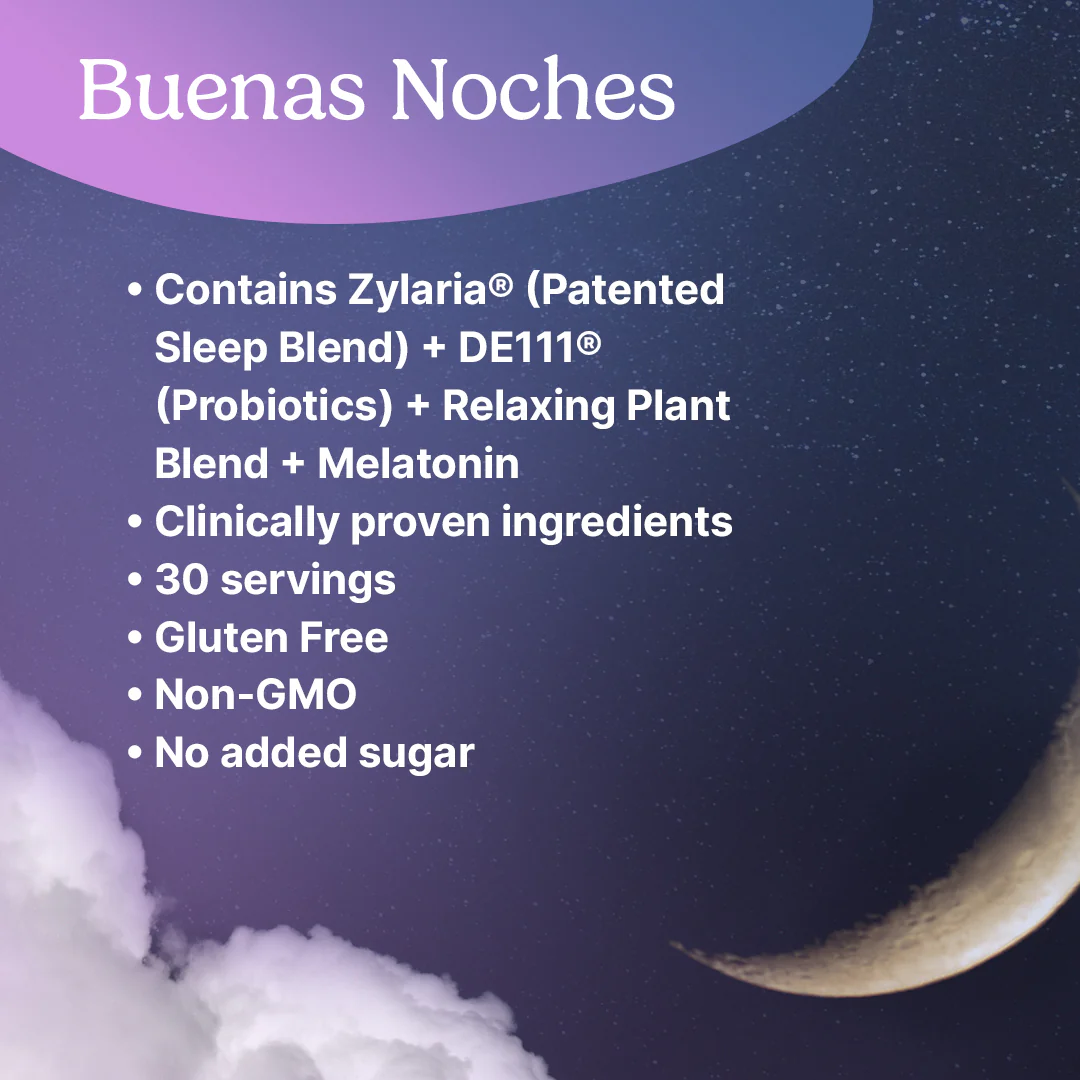 Santo Remedio Buenas Noches, Promotes Sleep, Supports Digestive Health, Contains Zylaria®, DE111® (Probiotics), Melatonin