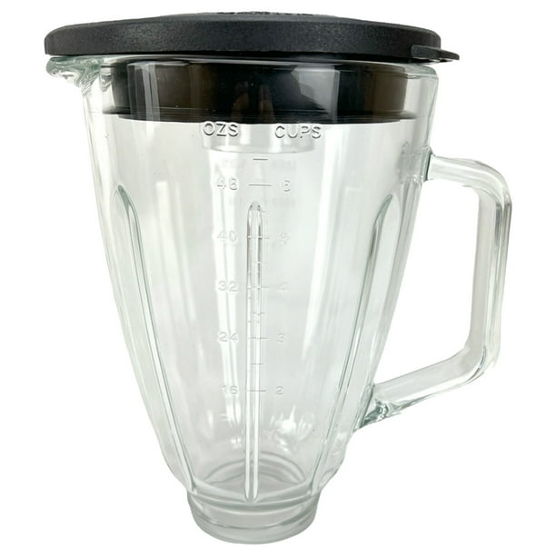 6 Cup 48 oz Round Glass Blender Jar with Lid Replacement Part