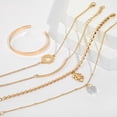 thumbnail image 2 of Womens Bracelet Set Retro Geometric Alloy Bangles with Sparkling Crystal Accents Five-Piece Jewelry for Wedding Birthday Travel and Gift Giving, 2 of 7