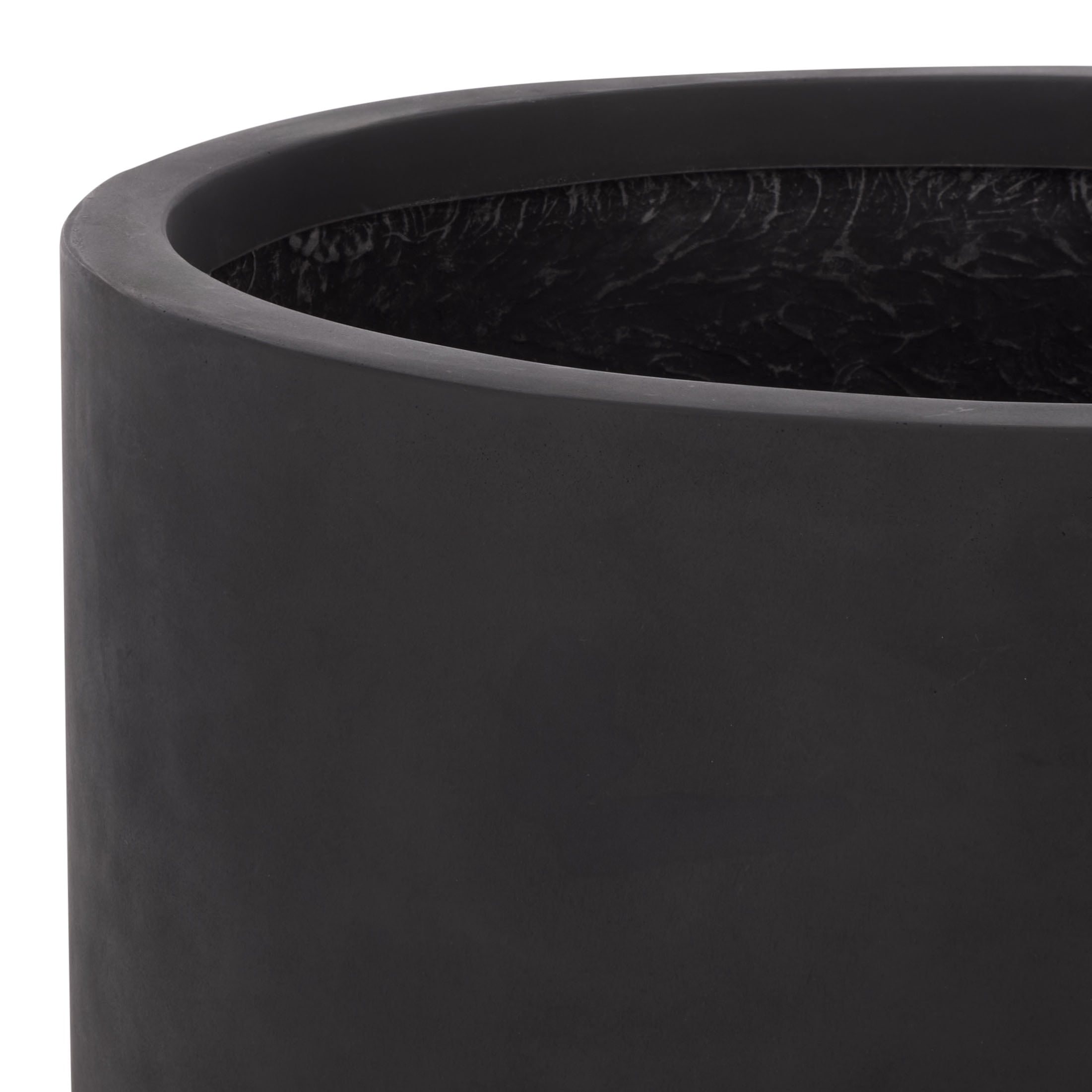 Safavieh 21.7" x 21.7" x 22" Round Black Fiberstone Plant Pot