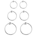thumbnail image 1 of 3 Pairs Sterling Silver Earrings Fashion Simple Hoop Earrings Nose Ring Hoop, 1 of 10