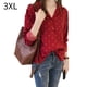 thumbnail image 1 of Dot Shirt Mujer Verano Manga Larga Con Cuello En V Botón Suelto Casual Top, Rojo, XXXL Sweethay AP001361-06B, 1 of 7