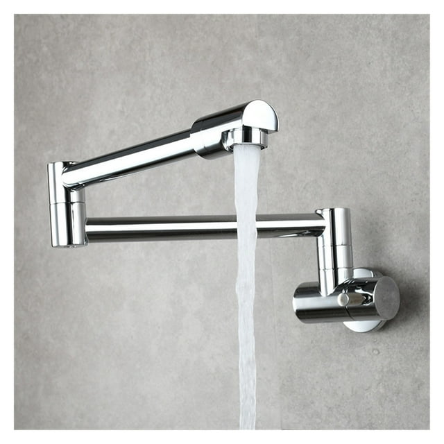 Robinet de Cuisine Chromé Cuivre Simple Froid Universel Rotatif Extensible Pliable, Facile à Installer