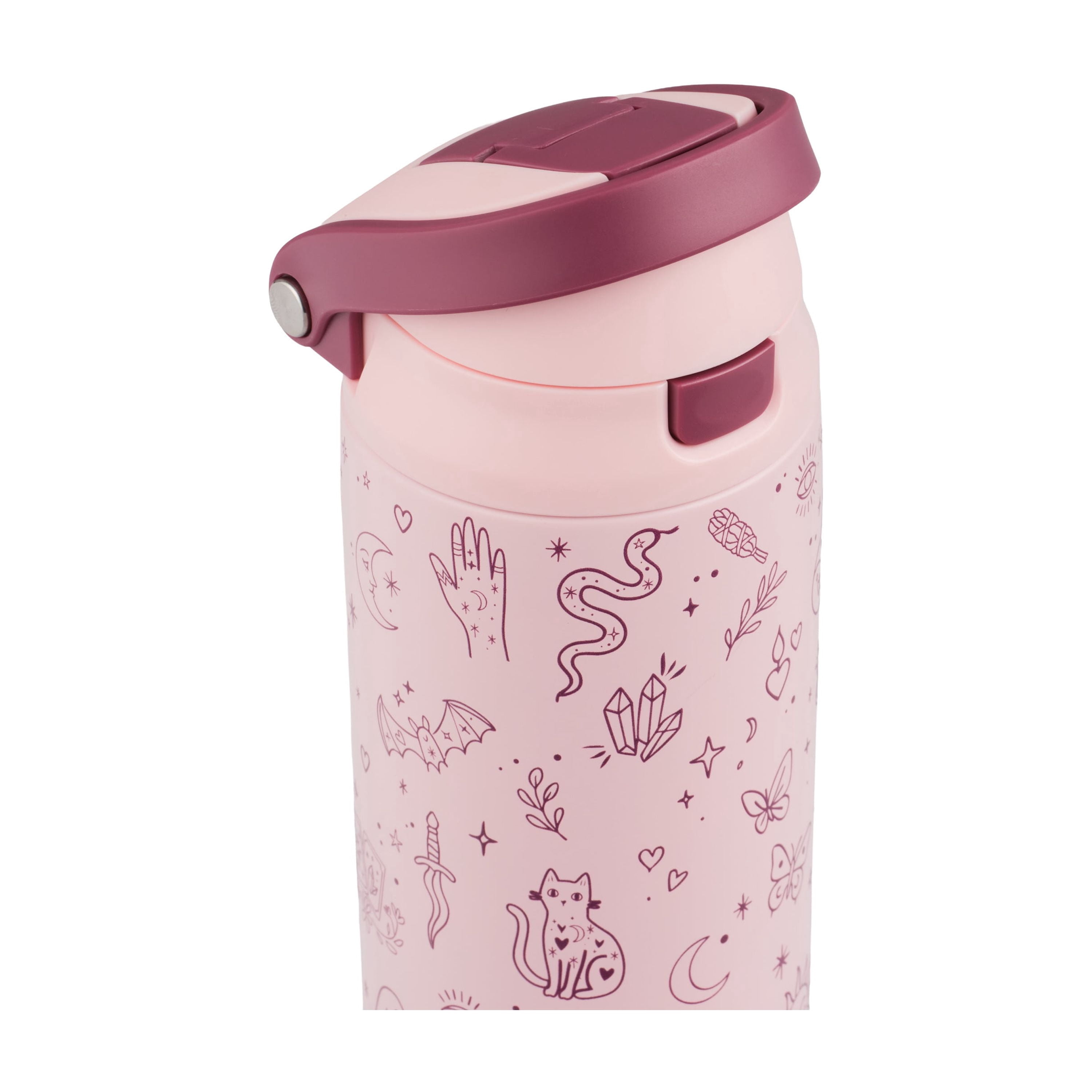 TAL 24oz Stainless Steel 2-in-1 Water Bottle with Straw and Chug Lid, Pink Halloween