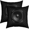 thumbnail image 1 of SHIBA-Loudspeaker Box Reversible Throw Pillow Covers Music Theme Pillow Covers Home Decor Hip Hop Music Square Cushion Covers Set of 2 Black 18 x 18-Inch, 1 of 4
