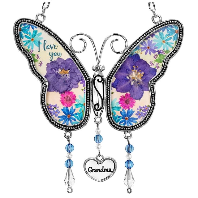 Precio reducido por tiempo limitado!Decoración de ventana de mariposa con diamantes de imitación, carillón de viento, adorno colgante para casa de jardín, regalos brillantes para cumpleaños de mamá e