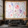 thumbnail image 6 of Pink Blooms and White Flower in a Lush Garden, Serene Watercolor for Flower Lovers, Botanical Wall Art, Mother'S Day Gift, Tapestry Wall Hanging for Bedroom and Living Room, 6 of 7