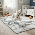 thumbnail image 3 of Cydiria Modern Abstract Marble Faux Wool Area Rug, 2' x 3', Gray, 3 of 10