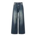 thumbnail image 5 of Boys Vintage Washed Wide Leg Jeans, Kids Streetwear Distressed Denim Pants, Loose Fit Baggy Jeans for Casual Skate Wear(Sky Blue,15-16 Years), 5 of 5