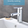 thumbnail image 1 of Grifo de lavabo de acero inoxidable, grifo de lavabo de encimera, grifo de agua fría y caliente, grifo cuadrado para baño, 1 of 3
