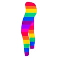 thumbnail image 4 of Vekome Women's Yoga Leggings Mardi Gras High Waisted Pants Seamless Striped Lightweight Running Tights Multicolor L, 4 of 6