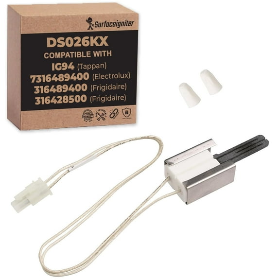 Surface Igniter DS026KX 3.2 to 3.6 Range Oven Igniter Replacement for 3164849400, Premium Oven Igniter for Gas Stove