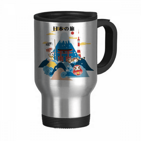 

Local Japanese Travel Sightseeing Travel Mug Flip Lid Stainless Steel Cup Car Tumbler Thermos