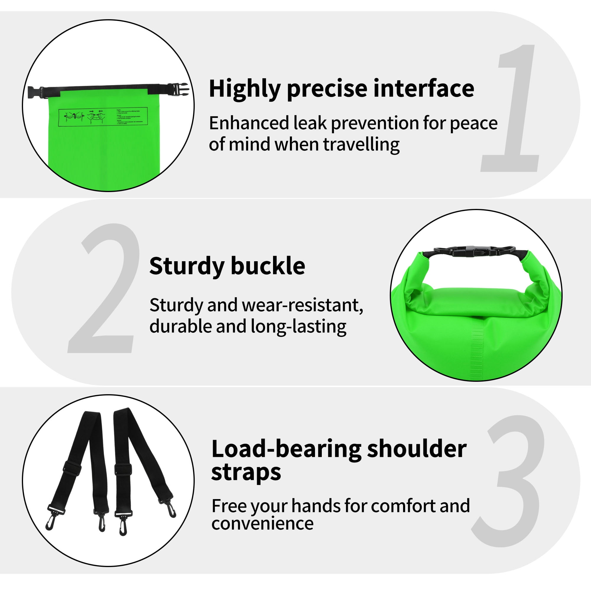Unique Bargains Durable Waterproof Dry Bag Green Pattern 2