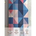 thumbnail image 3 of Blue Pink Abstract Art Sheer Curtains for Living Room Bedroom Geometric Modern Art Sheer Curtains 108 Inch Long 2 Panels Set Light Filtering Curtain Window Treatments Drapes for Dining Room, 3 of 6
