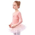 thumbnail image 6 of Wancir Long Sleeve Leotards for Girls Velvet Ballet Gymnastics Dancewear Bodysuit Outfit, 6 of 9