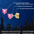 thumbnail image 2 of Gem Stone King 14K Yellow Gold Pink Mystic Topaz Stick Earrings for Women | 1.20 Cttw | Gemstone November Birthstone | Heart Shape 5MM, 2 of 6