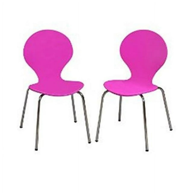 Giftmark 3013PU Ensemble Moderne de 2 Chaises pour Enfants avec Pattes Chromées - Violet