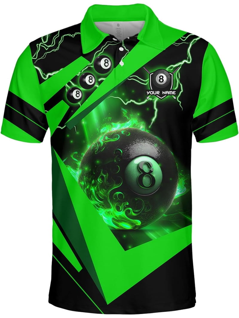 Personalized Billiard Polo Shirt Shirts Men Women Custom Name 3D