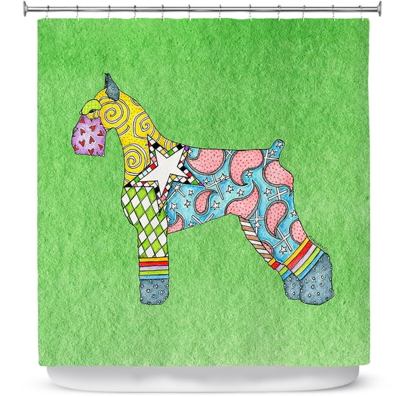 Shower Curtains 70" x 84" from DiaNoche Designs by Marley Ungaro - Giant Schnauzer Green