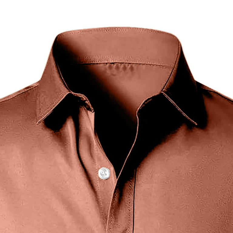 slim fit dress slacks Men's Single Pocket Logo Modern Fit Stretch Dress Shirt main image 0